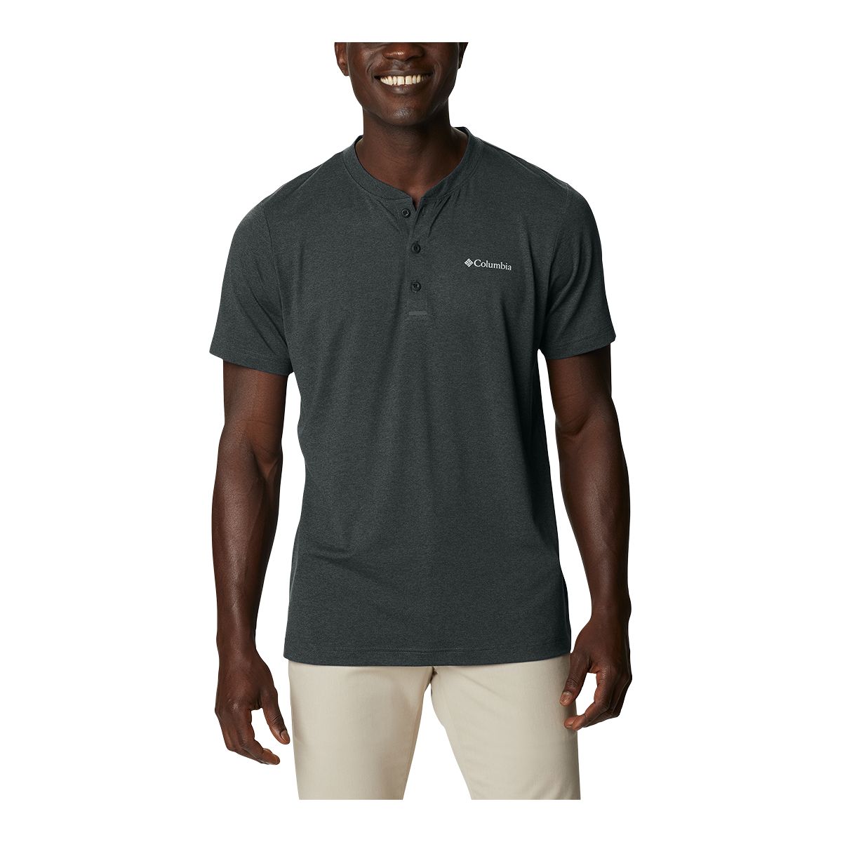 Columbia Men's Tech Trail Short Sleeve Omni-Shade UPF Henley Shirt